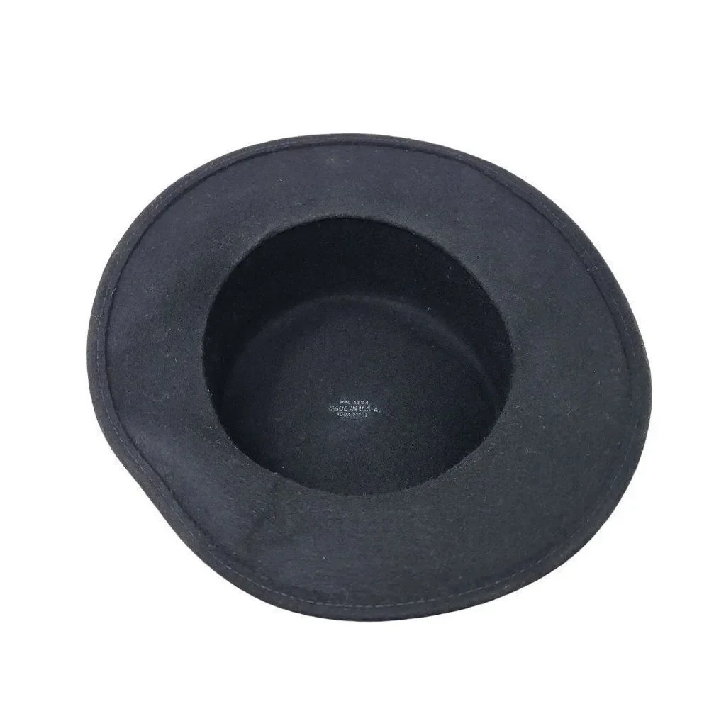 Vintage Steampunk 100% Wool Felt Top Hat Black Gold 3D Rosette USA‎ Cosplay - Picture 7 of 7